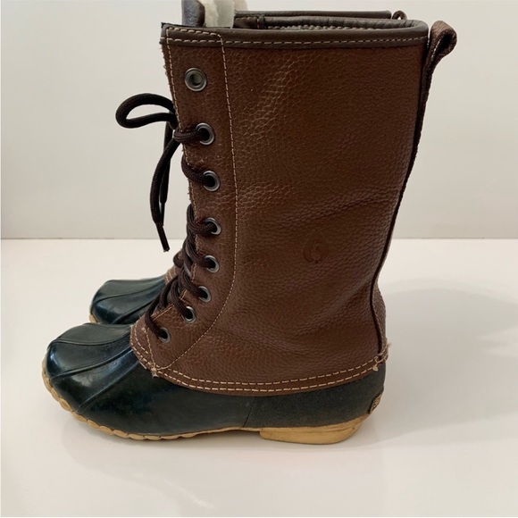 Sporto Daphne The Original Duck Boots leather shearling lined lace up boot 6 - Picture 6 of 13